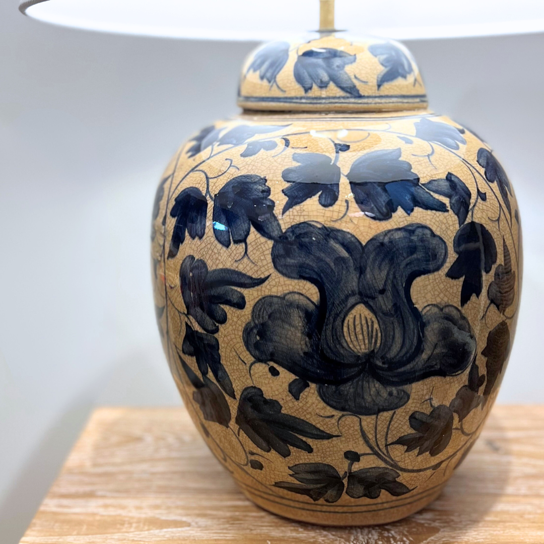 Ceramic Lamp Base - Floral Medium #2 (available in-store only)