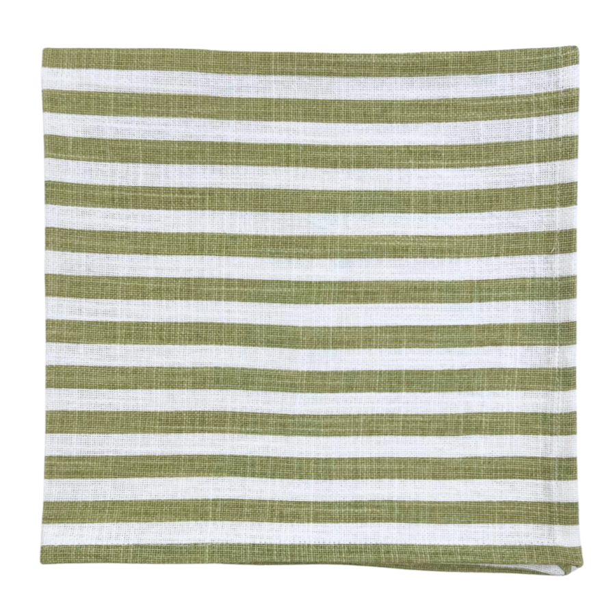 Cotton Stripe Napkin - Chartreuse