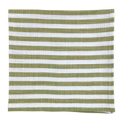Cotton Stripe Napkin - Chartreuse