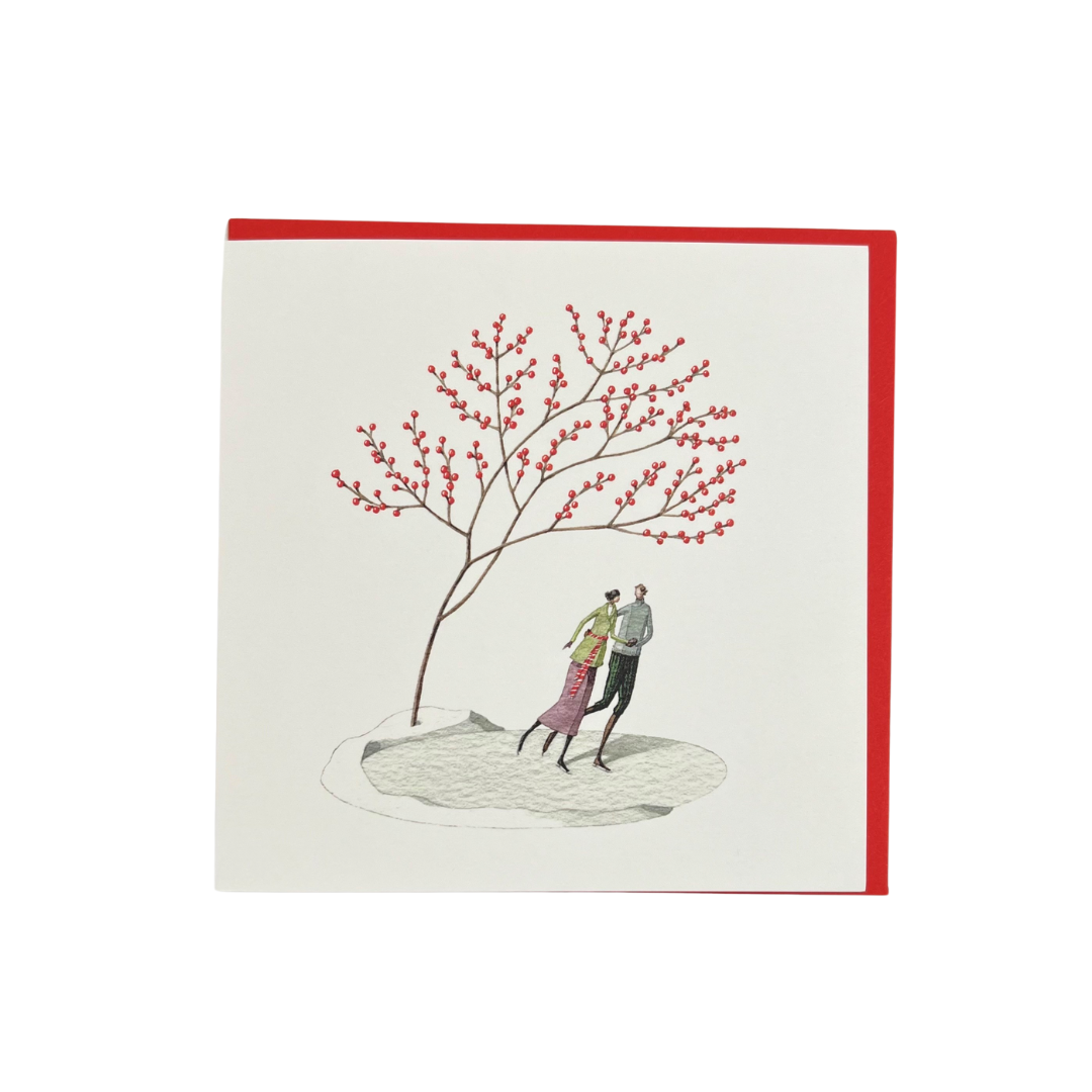 Christmas Card - Couple with Berries