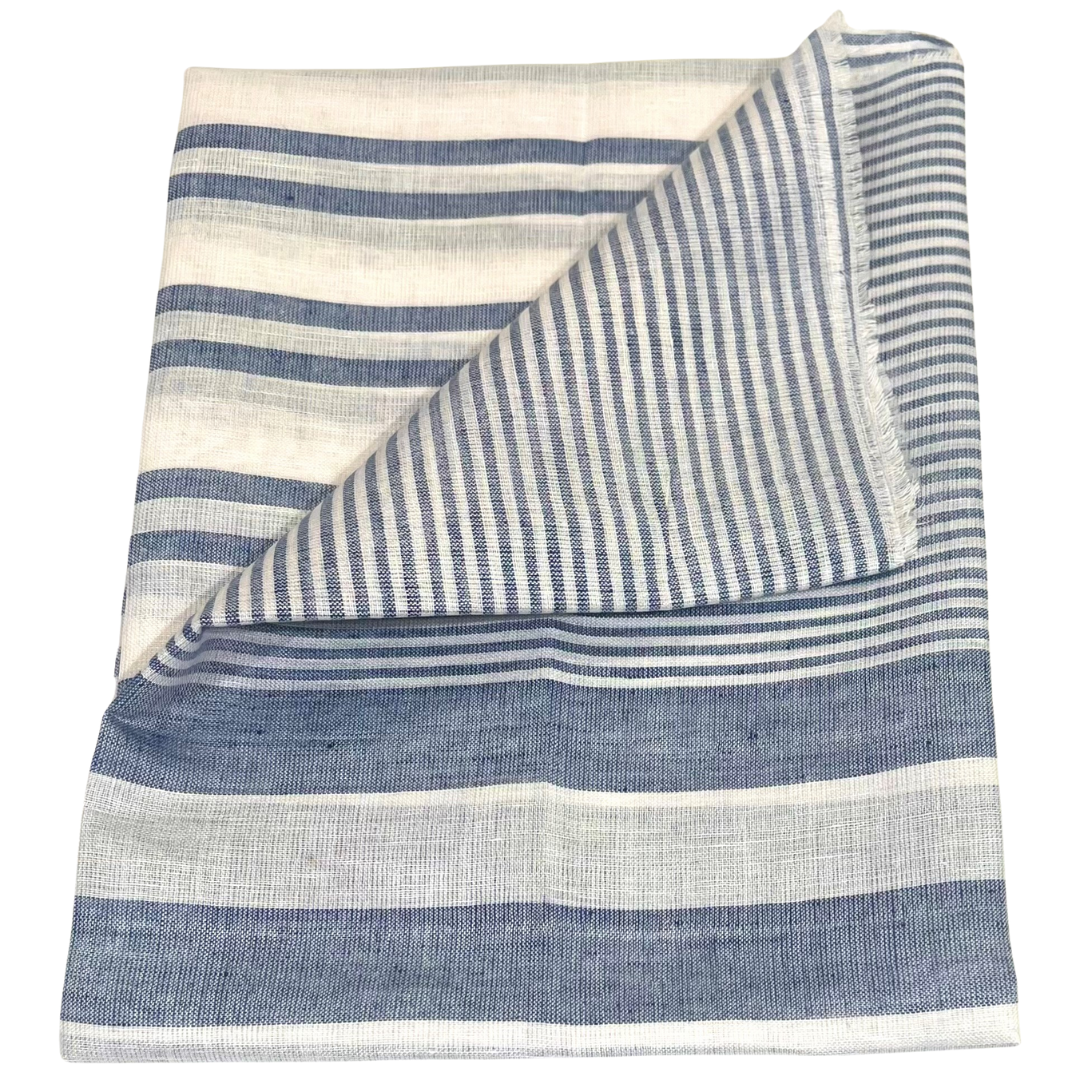 Scarf - Linen Stripe Navy #2