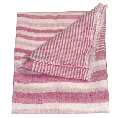 Scarf - Linen Stripe Berry #10