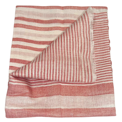 Scarf - Linen Stripe Red #4