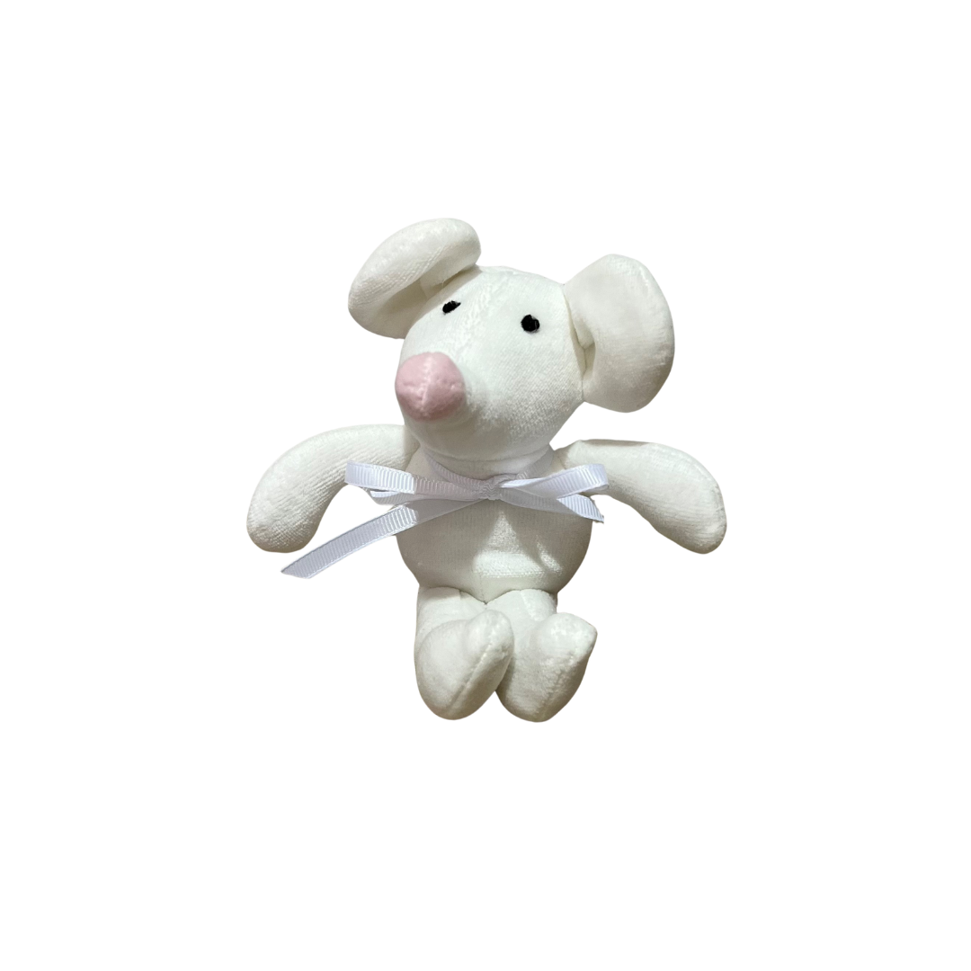 Mini Mouse Rattle - White