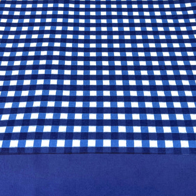 Navy & Royal Blue Check Table Cloth