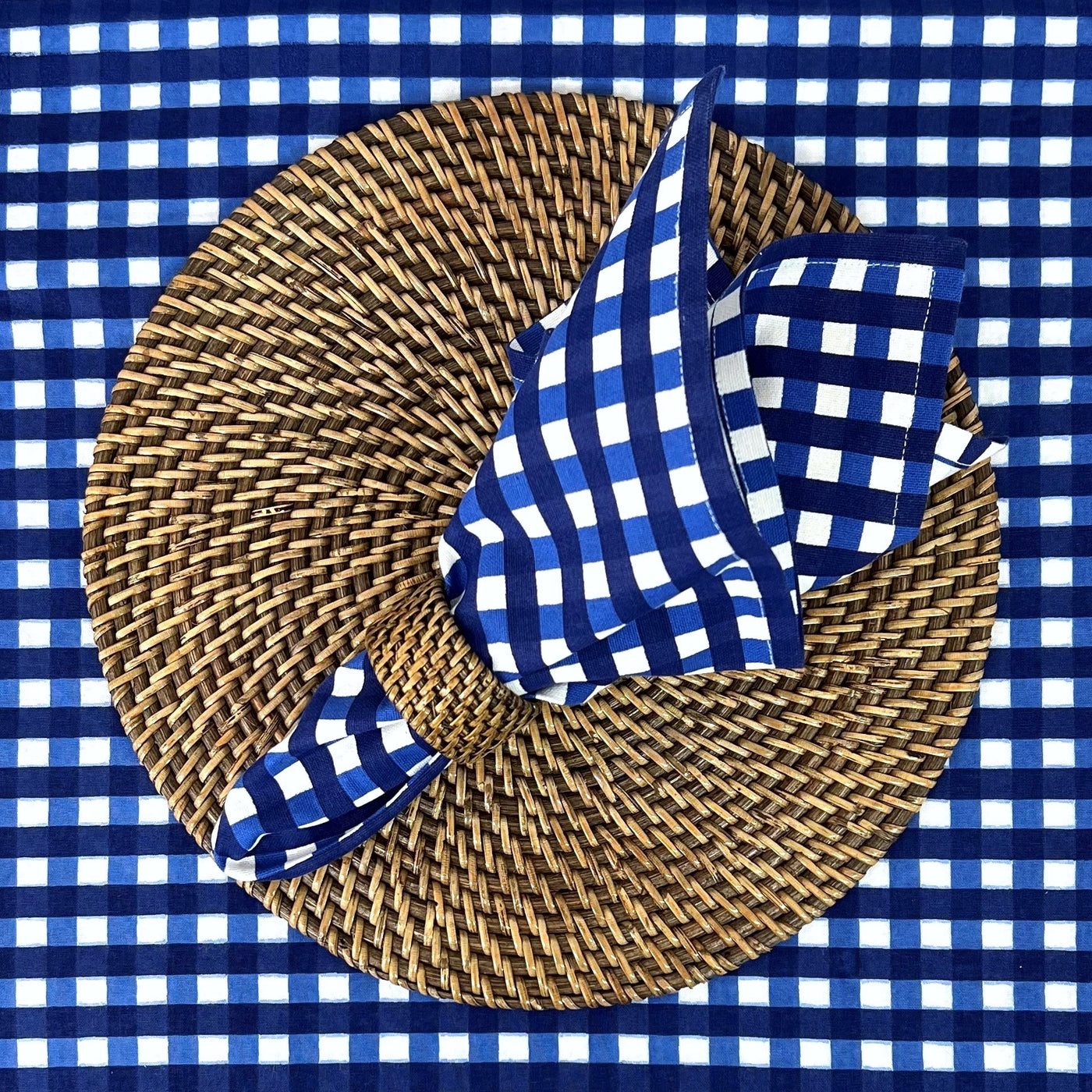 Navy & Royal Blue Check Napkin