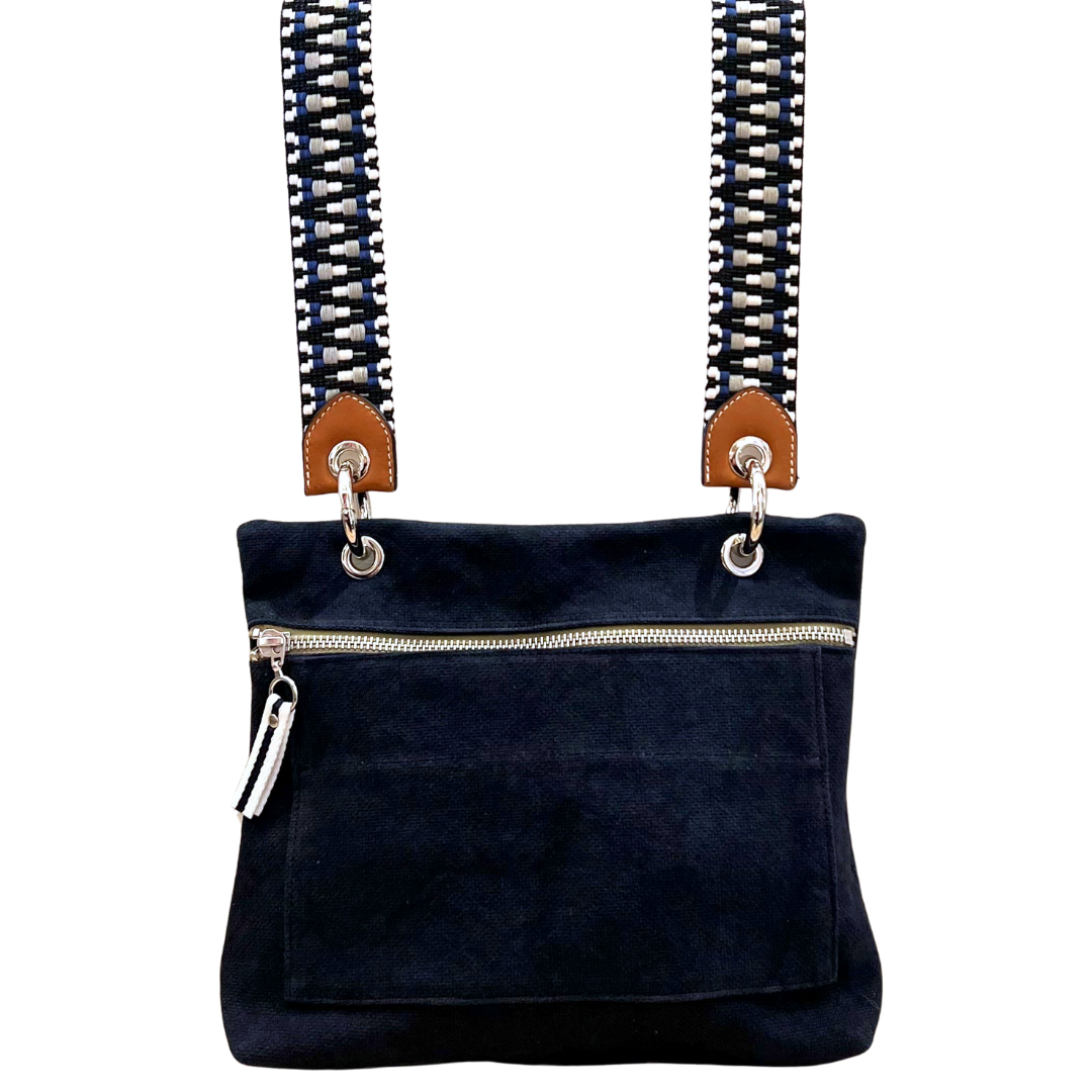 Canvas Cross Body Bag - Navy