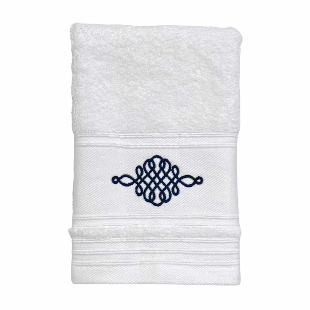 Hand Towel - Navy Monogram