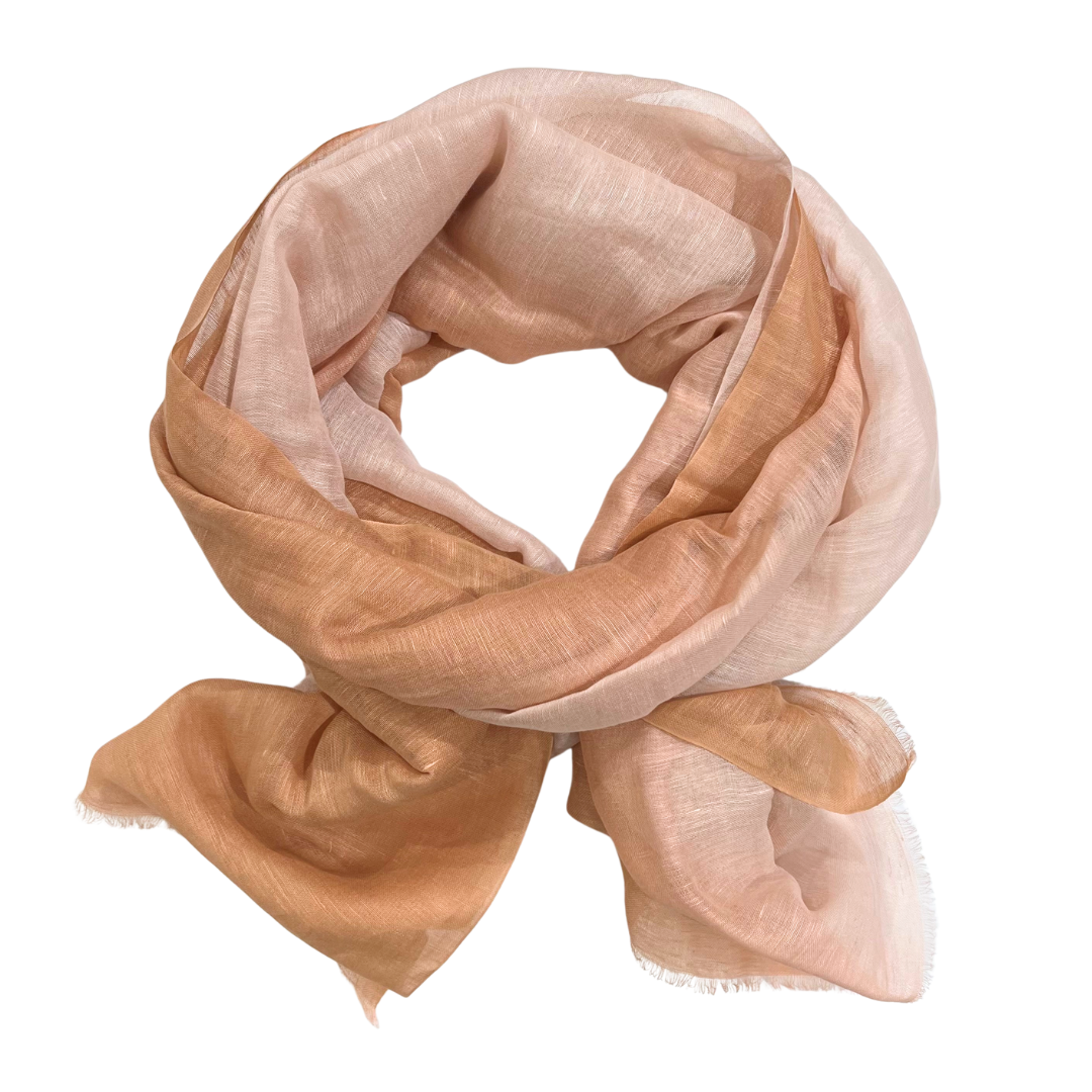 Scarf - Linen/Cotton Ombre Blush