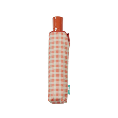 Automatic Compact Umbrella - Orange Gingham