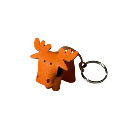 Leather Keyring - Blue Moose