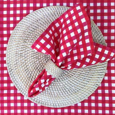 Red & Pink Check Napkin