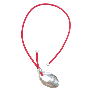 Oval Pull-Through Necklace - Pink