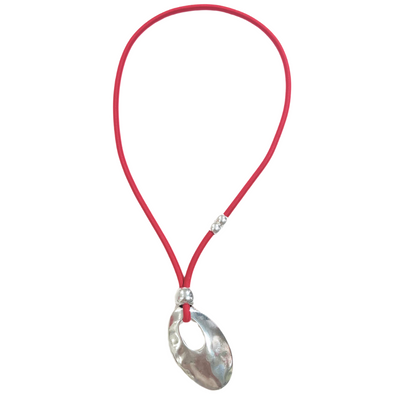 Oval Pull-Through Necklace - Pink