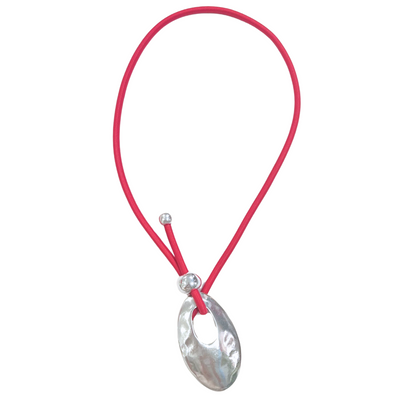 Oval Pull-Through Necklace - Pink