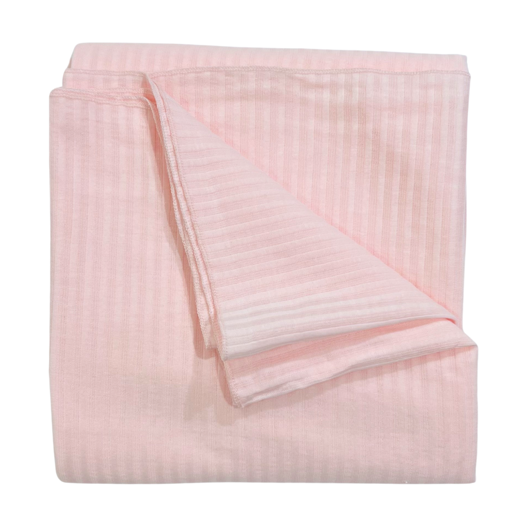 Self Stripe Cotton Swaddle - Pink