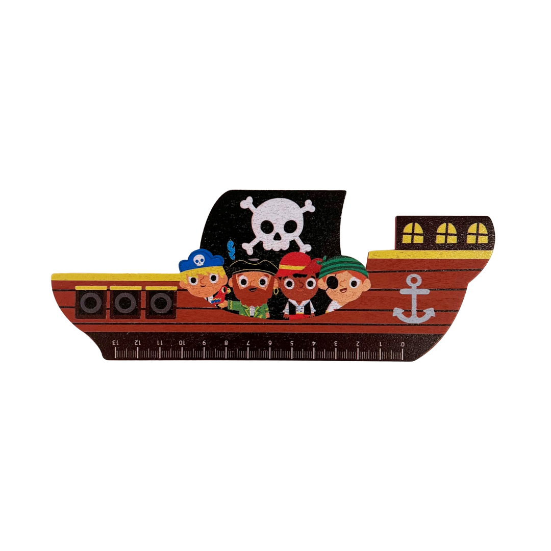 Wooden Ruler - Pirate Ship