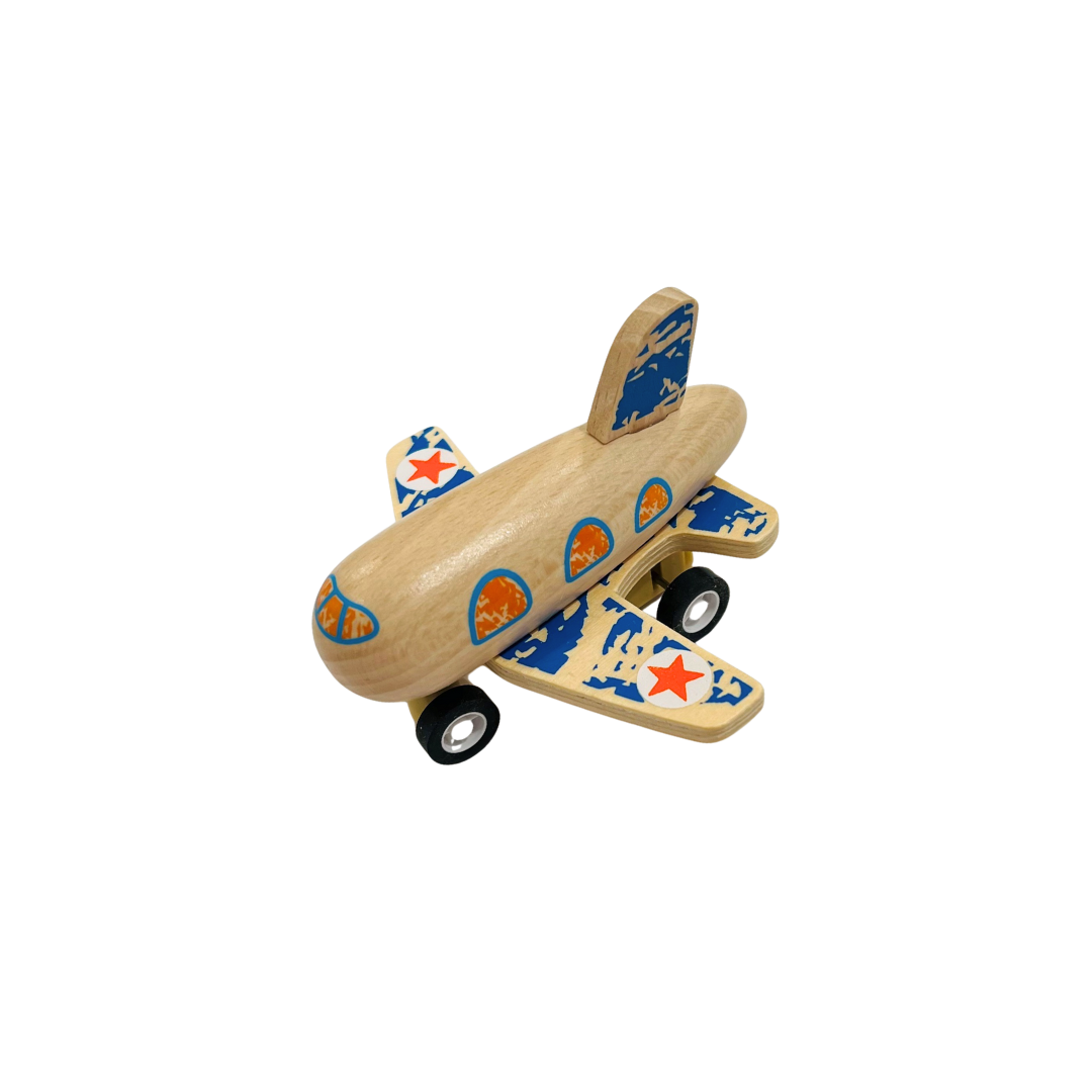 Wooden Pull-Back Aeroplane