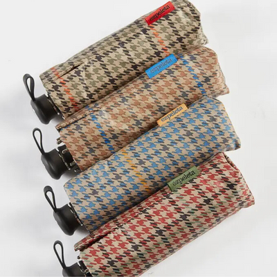 Compact Umbrella - Prince of Wales Khaki Check