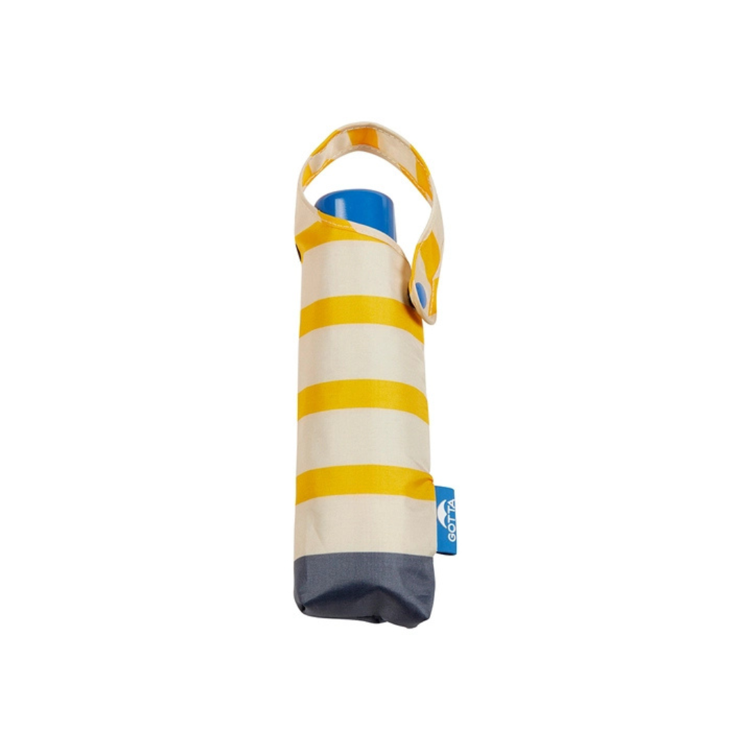 Compact Umbrella - Navy & Yellow Stripe