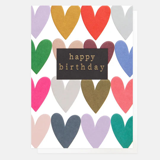 Card Happy Birthday Hearts