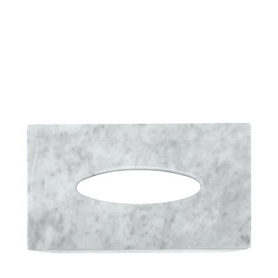 Stone Rectangle Tissue Box - White