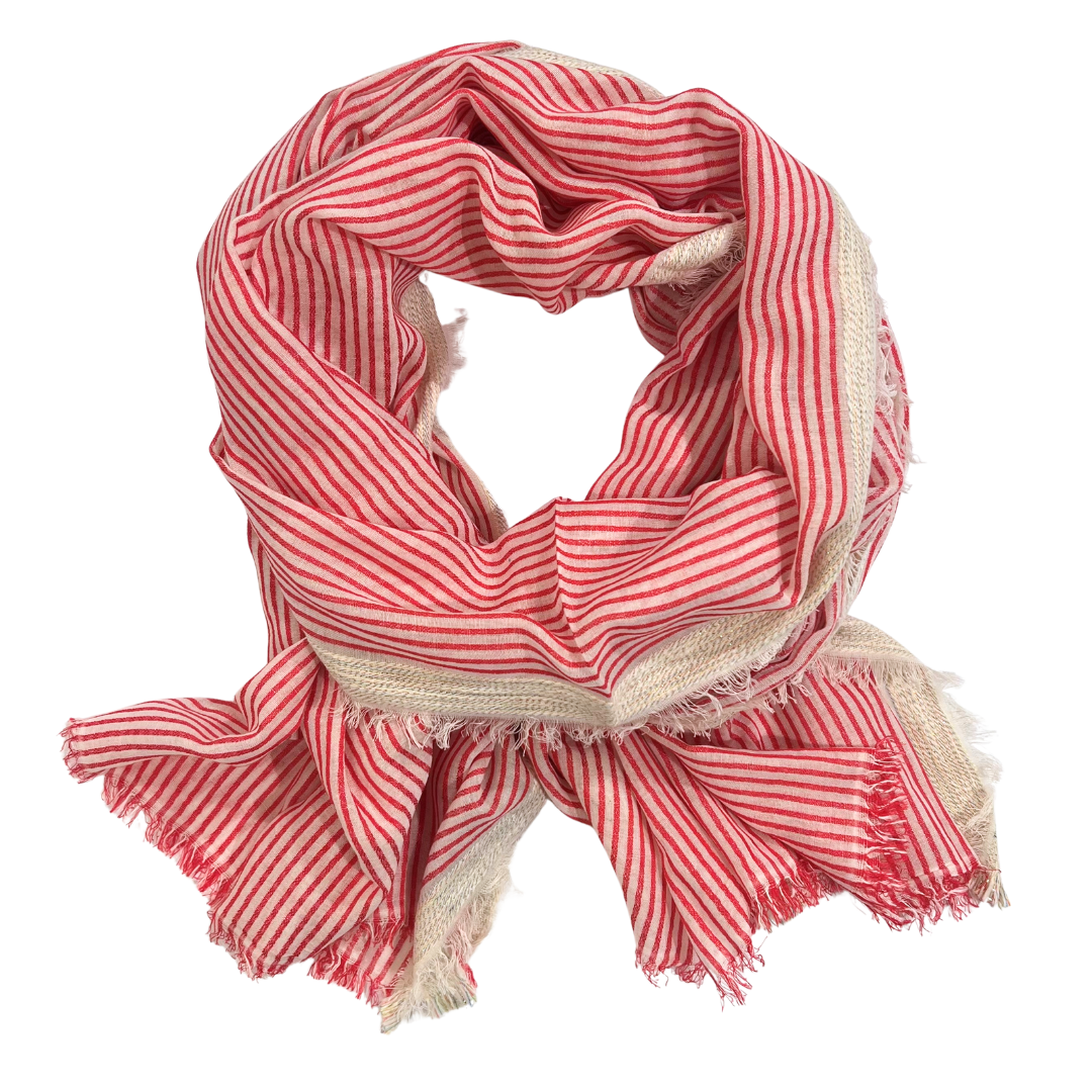 Sarong/Scarf - Cotton Modal Red Stripe