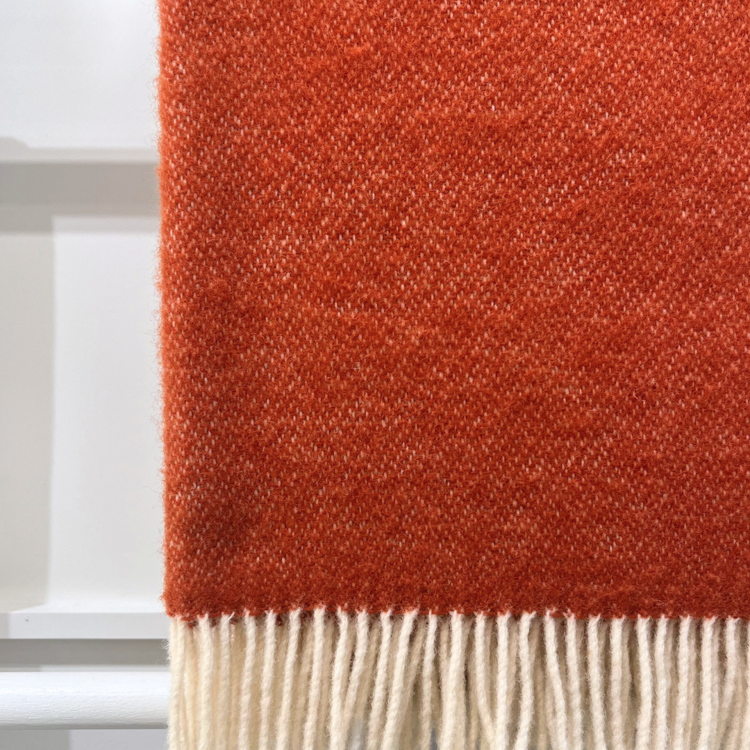 Pure Wool Throw - Rust