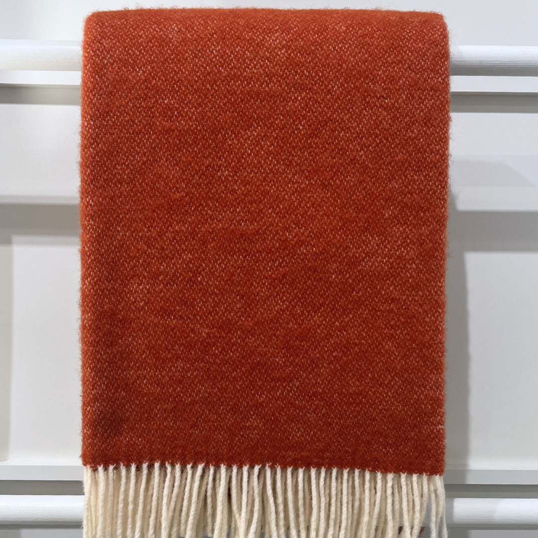 Pure Wool Throw - Rust