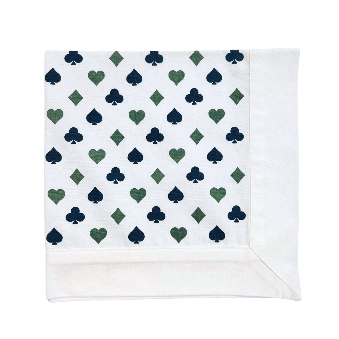 Bridge Napkin - Sage & Navy
