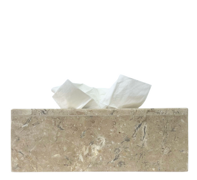 Stone Rectangle Tissue Box - Sand (Instore only)