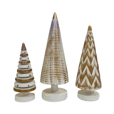 Wooden Decoration - Set of 3 Christmas trees