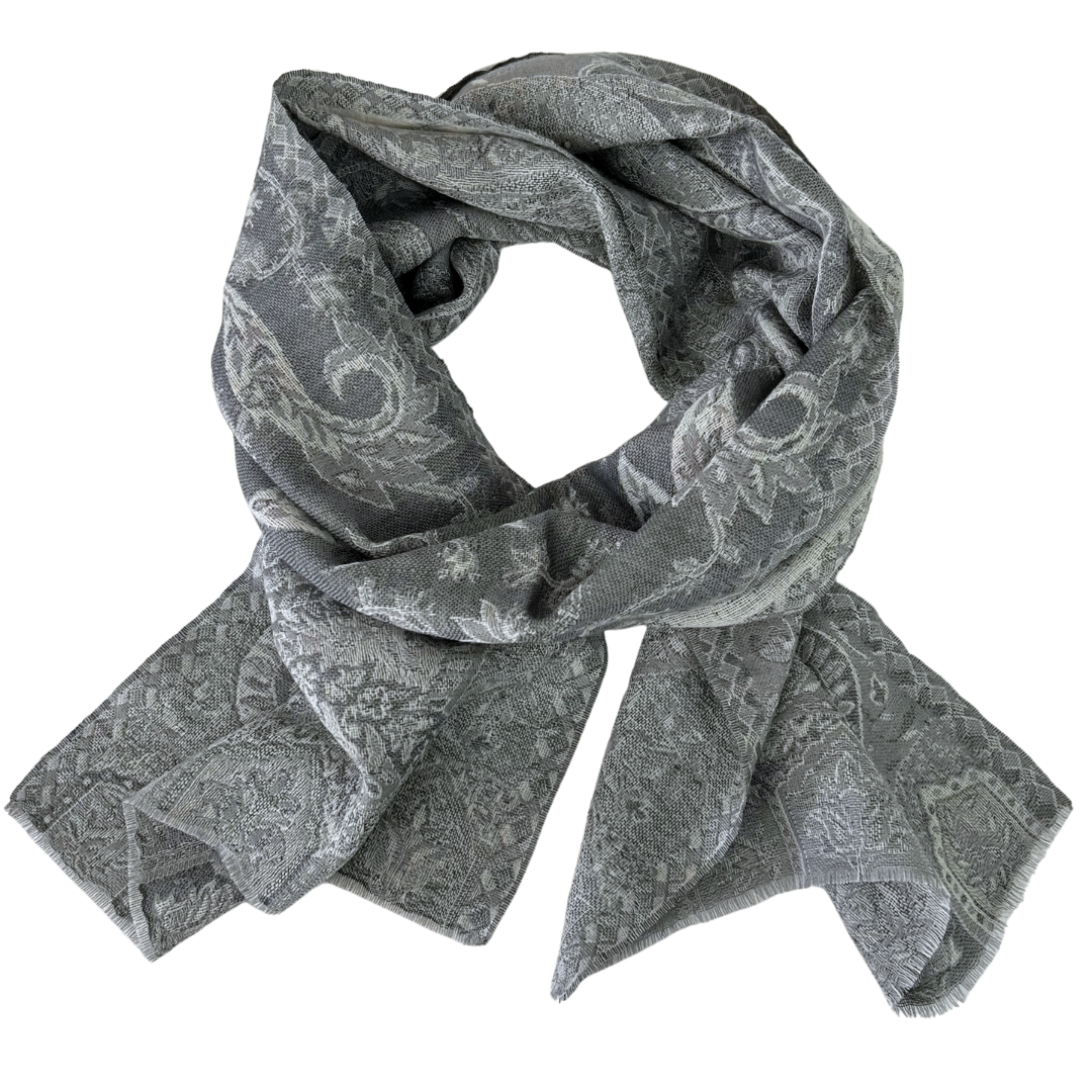 Scarf - Grey Jamawar