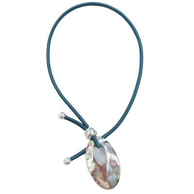 Oval Pull-Through Necklace - Slate