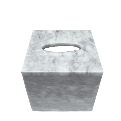 Stone Square Tissue Box - White
