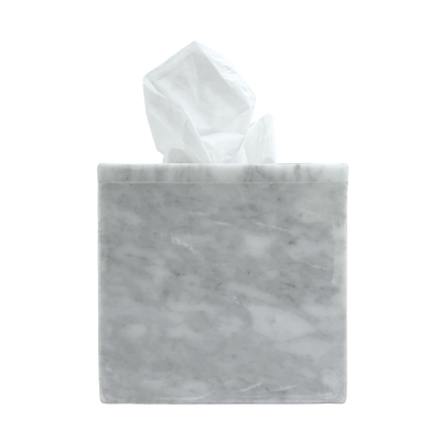 Stone Square Tissue Box - White