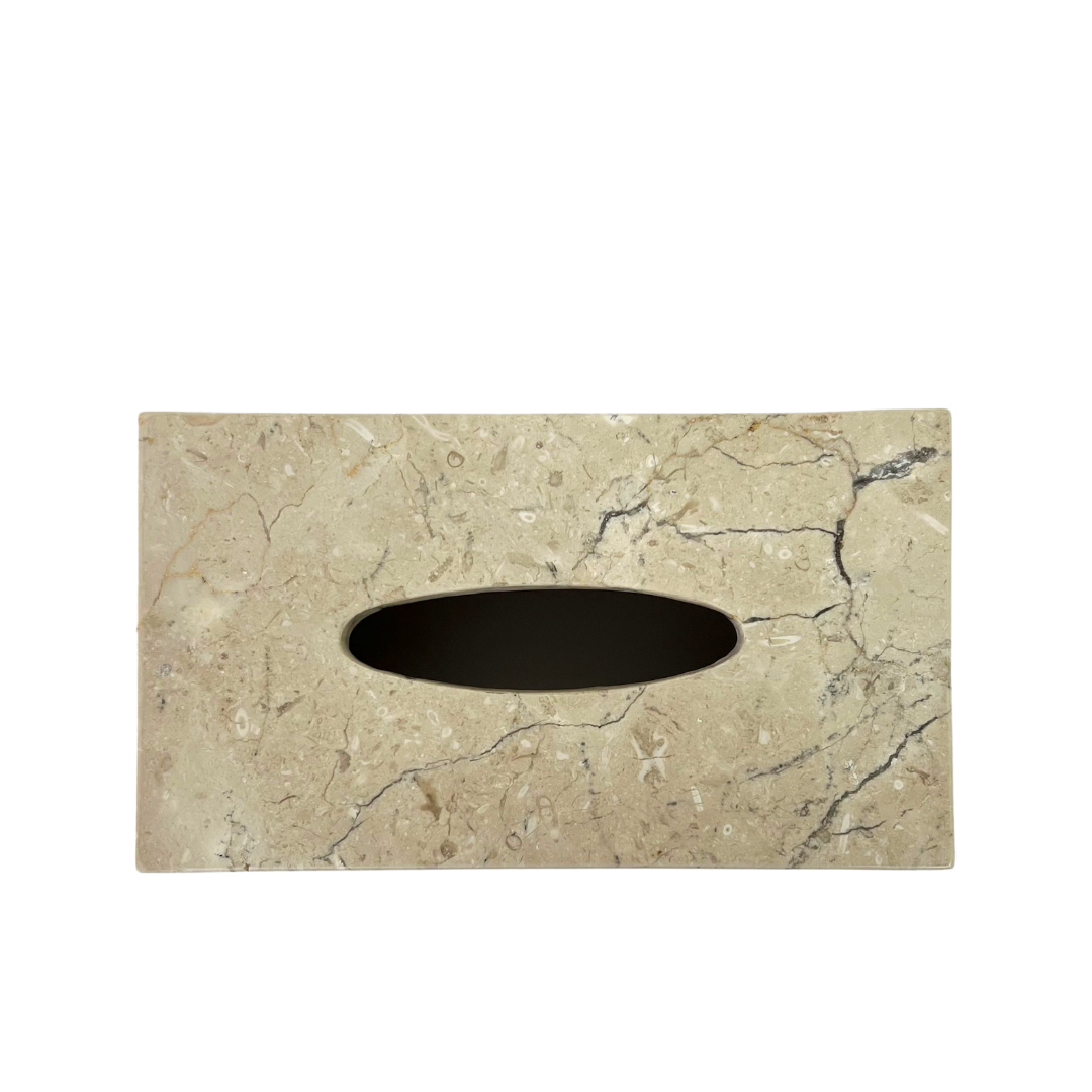 Stone Rectangle Tissue Box - Sand