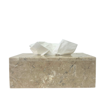 Stone Rectangle Tissue Box - Sand (Instore only)