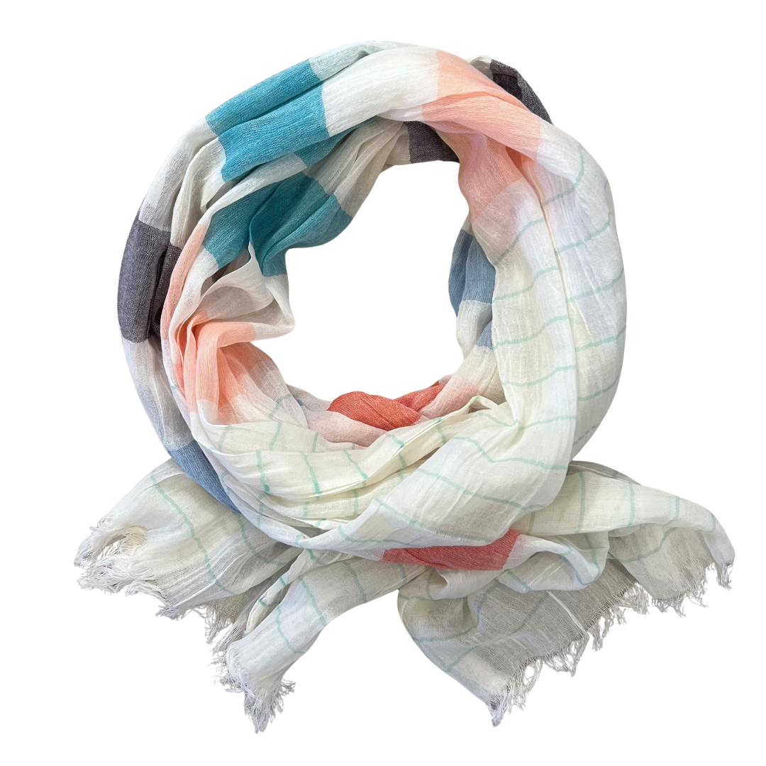 Scarf - Cotton Bright Multi Stripe