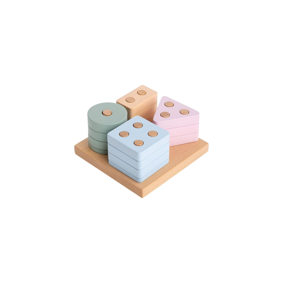 Wooden Geometric Stacking Board