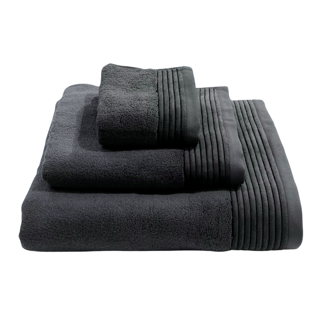 Bath Sheet - Stripe Insert Charcoal