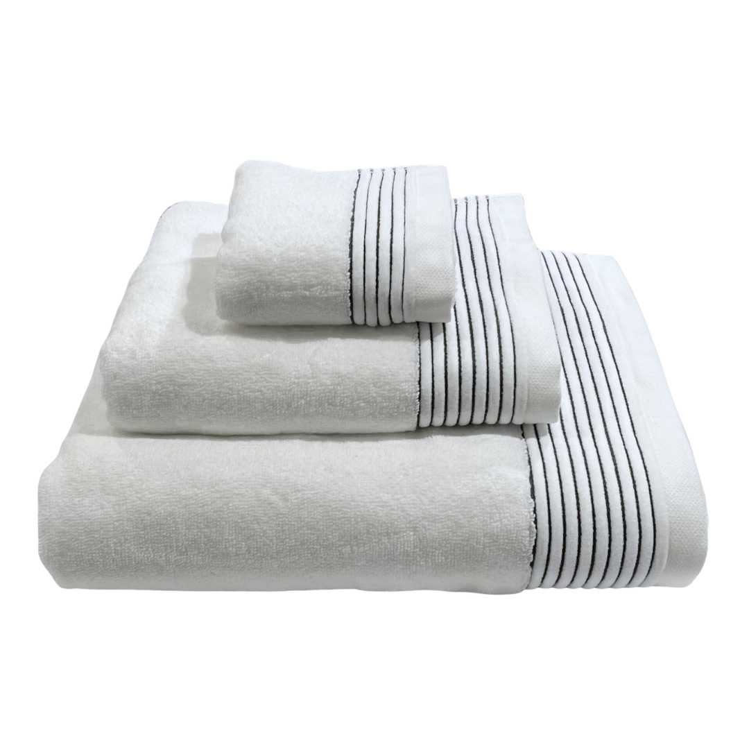 Hand Towel - Stripe Insert White