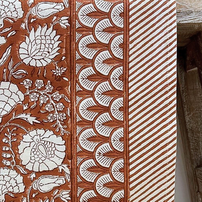Block Print Napkin - Floral Terracotta
