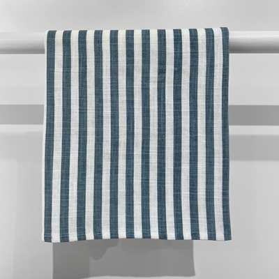 Cotton Stripe Napkin - Light Blue
