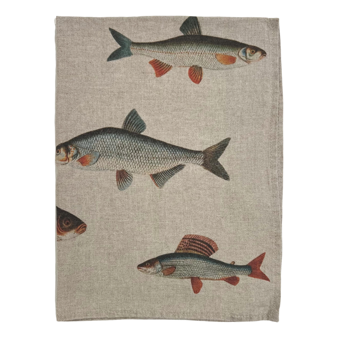 Linen Tea Towel Fish #2