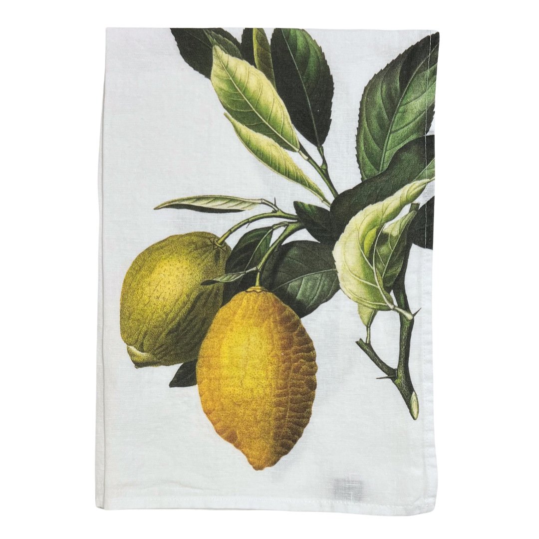 Linen Tea Towel - Lemon