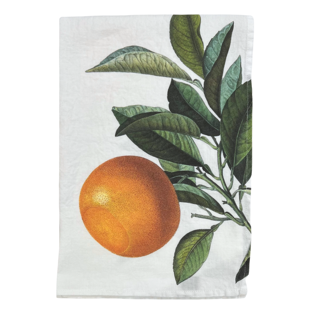 Linen Tea Towel - Orange