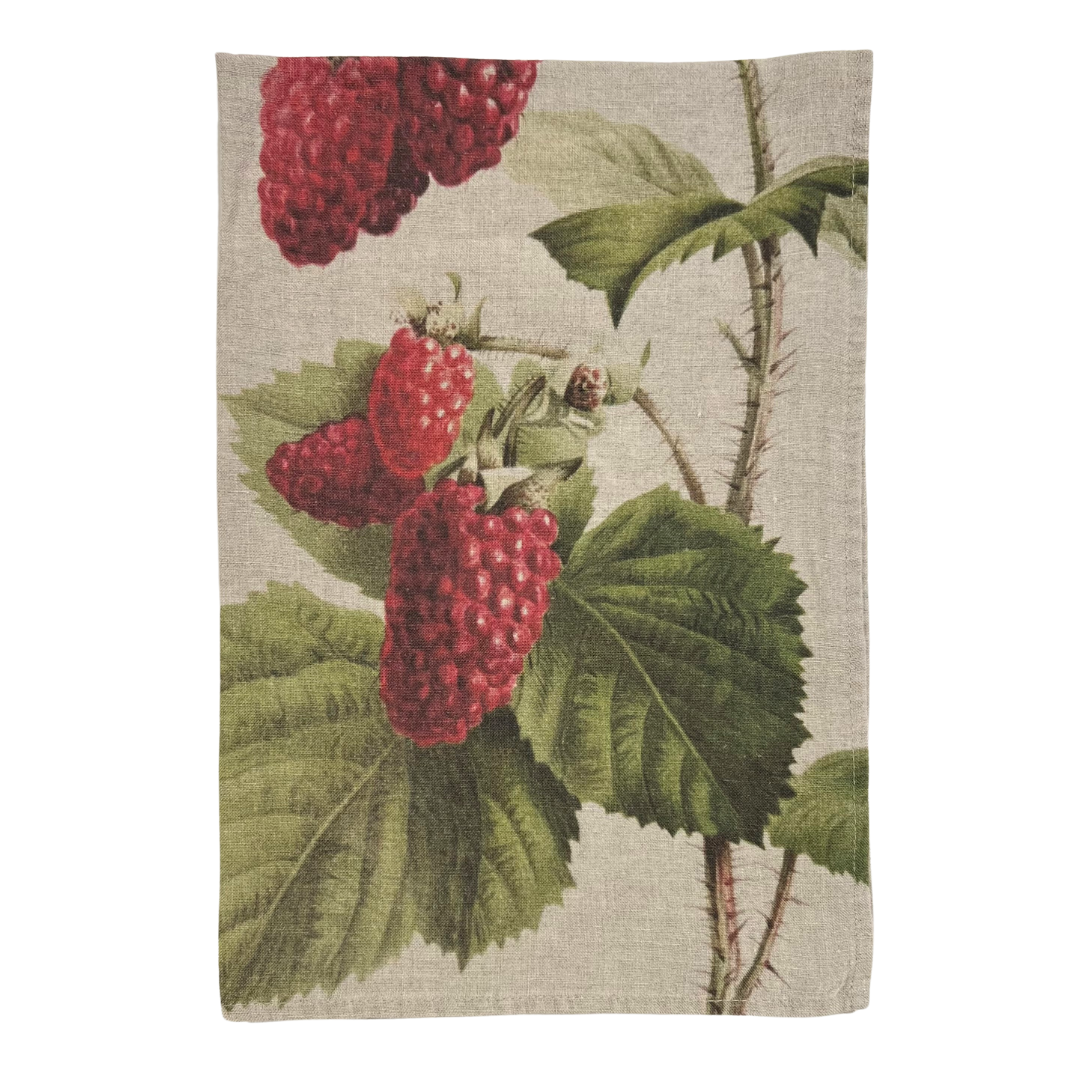 Linen Tea Towel - Raspberry