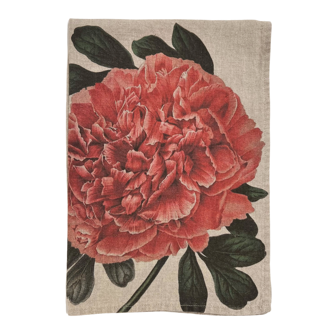 Linen Tea Towel - Peony