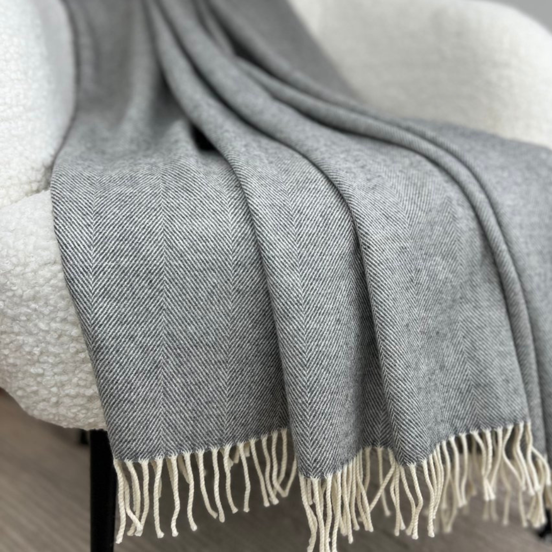 Lambswool Throw - Uniform Grey